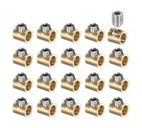 sourcing map 20Pcs Wire Rope Clips, Copper Cable Lock with 1 Hexagon Socket Screw, Cable Clamp Fastener Fit for 1-1.5mm Wire Rope for Home Life Construction Industry Transportation, Copper