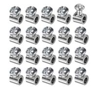 sourcing map 20Pcs Wire Rope Clips, Copper Cable Lock with 1 M4 Cross-Recessed Screw, Cable Clamp Fastener Fit for 1-1.5mm Wire Rope for Home Life Construction Industry Transportation, Silver