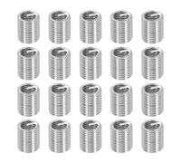 sourcing map 20pcs Wire Thread Repair Inserts M8 x 1.25 x 2.5D (20mm) Metric 304H Stainless Steel Helical Coiled Wire Screw Threaded Sleeve Sheath for Automotive Repairs
