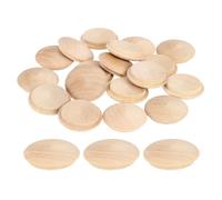 sourcing map 20Pcs Wood Button Plugs, 25mm/0.98" Hardwood Screw Hole Plug Mushroom Wooden Caps Buttons Wood Plug for Furniture Woodworking Craft Decor (30mm x 25mm)