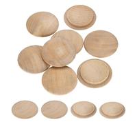 sourcing map 20Pcs Wood Button Plugs, 35mm / 1.38" Hardwood Screw Hole Plug Mushroom Wooden Caps Buttons Beech Wood Plug for Furniture Woodworking Craft Decor (45mm x 35mm)