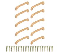 sourcing map 20Pcs Wood Drawer Pulls Handles, 96mm/3.78" Hole Spacing Wood Cabinets Drawer Knobs Pull Handles with Screw Set for Kitchen Cabinets Dresser Furniture