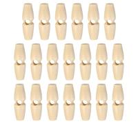 sourcing map 20pcs Wooden Toggle Buttons 30mm / 1.2" Single Hole Wood Olive Horn Sewing Buttons for Coat Sweaters Clothing DIY Craft, Natural Color