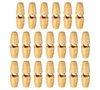 sourcing map 20pcs Wooden Toggle Buttons 30mm / 1.2" Single Hole Wood Olive Horn Sewing Buttons for Coat Sweaters Clothing DIY Craft, Beige