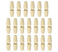 sourcing map 20pcs Wooden Toggle Buttons 40mm / 1.6" Single Hole Wood Olive Horn Sewing Buttons for Coat Sweaters Clothing DIY Craft, Natural Color