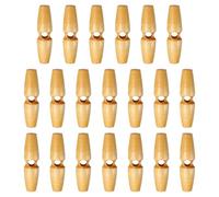 sourcing map 20pcs Wooden Toggle Buttons 50mm / 2" Single Hole Wood Olive Horn Sewing Buttons for Coat Sweaters Clothing DIY Craft, Beige