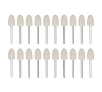sourcing map 20pcs Wool Felt Mounted Mandrel Points 10mm Head 1/8 Inch Shank Conical Polishing Bits Burrs Felt Polishing Buffing Wheel for Rotary Tool