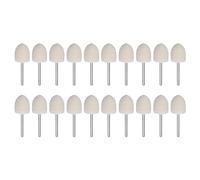 sourcing map 20pcs Wool Felt Mounted Mandrel Points 16mm Head 1/8 Inch Shank Conical Polishing Bits Burrs Felt Polishing Buffing Wheel for Rotary Tool