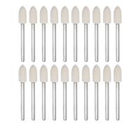 sourcing map 20pcs Wool Felt Mounted Mandrel Points 6mm Head 1/8 Inch Shank Conical Polishing Bits Burrs Felt Polishing Buffing Wheel for Rotary Tool