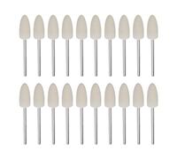 sourcing map 20pcs Wool Felt Mounted Mandrel Points 8mm Head 1/10 Inch Shank Conical Polishing Bits Burrs Felt Polishing Buffing Wheel for Rotary Tool