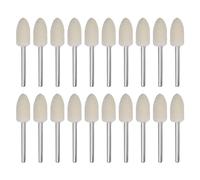 sourcing map 20pcs Wool Felt Mounted Mandrel Points 8mm Head 1/8 Inch Shank Conical Polishing Bits Burrs Felt Polishing Buffing Wheel for Rotary Tool
