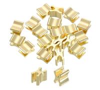 sourcing map 20Pcs Zipper Slider Retainers, #5 Top Stopper Closed-end Zipper Slider for Coats Jacket Bags DIY Sewing Replacement, Light Gold