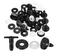 sourcing map 20Set 35mm 1-3/8" Doll Joints, Plastic Removable Animal Joints Connector Engage Bolt Doll Making Supplies for Bear Limbs Head Joint DIY, Black & Clear