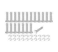 sourcing map 20Set M3x14mm 304 Stainless Steel Cylindrical Shaft Snap Ring Locating Pin, Flat Head Grooved Hinge Cylinder Position Pin with E Clip Retaining Ring, Silver