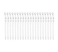 sourcing map 20Sets Fold Over Cord Ends, 4mm Terminators Crimp Cap Clasp Tips with Lobster Claw Clasps and Extension Chain for Leather DIY Craft Making Necklace Bracelet, White K