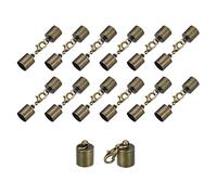 sourcing map 20Sets Leather Cord End Caps with Lobster Claw Clasps Fit 8.5mm Cords, Barrel Terminators for DIY Making Leather Bracelets, Bronze Tone