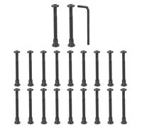sourcing map 20Sets M6x65mm Hex Drive Socket Cap Bolt and M6x10mm Nuts with Hex Wrench, Furniture Connector Bolts and Screws for Furniture Countersunk Belt, Black