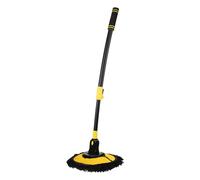 sourcing map 21° Curved Car Cleaning Brush Chenille Soft Car Wash Mop Scratch Free Car Washing Brush with Long Telescopic Handle for Car RV SUV Truck Cleaning