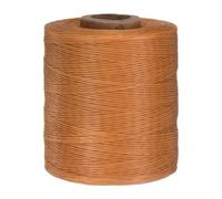 sourcing map 210D 1mm Flat Waxed Thread 766 Yards Polyester Leather Sewing Waxed String Hand Stitching Waxed Cord for Leather Stitching Sewing Bookbinding DIY Craft Light Brown