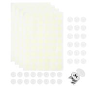 sourcing map 216Pcs Screw Hole Stickers and 200Pcs Screw Cover Caps, 16.5x6mm Dustproof Plastic Screws Hole Covers Phillips Caps Cam Lock Nuts for Furniture Cabinet Wardrobe, White