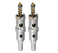 sourcing map 21mm Carbide Hole Cutter, Hole Saws for Stainless Steel Sheet Metal, Non-Slip Triangular Shank Limit Step, with Titanium Coated Center Drill, 2pcs