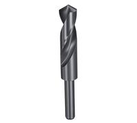 sourcing map 21mm Drill Bit 1/2" Reduced Shank Round 4241 High Speed Steel Nitriding Black 118° Standard Point for Plastic Wood Copper Aluminum Iron Medium Soft Metal