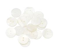 sourcing map 21Pcs Natural Shell Button, 2 Hole 20mm Round Mother of Pearl Buttons for Shirt Coats Suits Jacket Jeans Skirts DIY Sewing Crafts, White