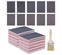 sourcing map 21pcs Sanding Sponges 180-2000 Grit 3" x 4" Reusable & Washable, Double-Sided Flexible Hand Sanding Block for Wood Drywall Metal Furniture Polishing, with 2.5" Paint Brush