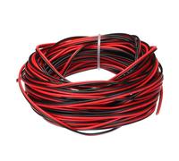 sourcing map 22 Gauge 2 Core Parallel Silicone Wire, 50Ft/15M Long 1.7mm Dia Red Black 22 AWG Flexible Extension Cord 300V for LED RGB Cable, Model Plane, Model Car, Electric Appliance