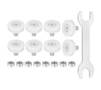 sourcing map 22 mm Drawer Rollers Wheel Cabinet Positioning Sliding with Screw Wrench for File Document Drawers DIY Replacement Parts White, 8 Pcs