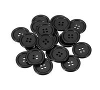 sourcing map 22 Pcs 1 1/8"(30mm) Black Round Resin Button for Sewing | 4 Holes Sewing Buttons,Small Size Flatback Button, for DIY Craft Handmade Making Clothes Ornament