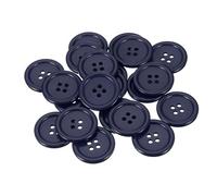 sourcing map 22 Pcs 1 1/8"(30mm) Navy Blue Round Resin Button for Sewing | 4 Holes Sewing Buttons,Small Size Flatback Button, for DIY Craft Handmade Making Clothes Ornament