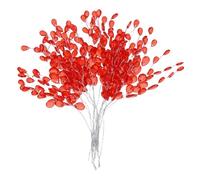 sourcing map 22 Pcs Acrylic Bead Drop Stems, Crystal Floral Picks Artificial Crystal Bouquets Flowers for Wedding Party Home Decoration DIY Crafts Celebrations (Red)