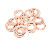 sourcing map 22 Pcs Flat Copper Washers, 15x22x1.5mm Copper Upgraded Flat Metric Sealing Crush Ring Washers for Hydraulic Fittings Screw Bolt Nut Electronic Repair