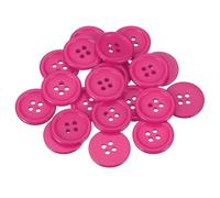 sourcing map 22 Pcs Rose Red Resin Button, 3/4 Inch(20mm) Round 4 Holes Sewing Buttons, Small Size Flatback Button for DIY Craft Making Clothes Sewing Handmade Ornament