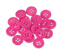 sourcing map 22 Pcs Rose Red Resin Button, 3/5 Inch(15mm) Round 4 Holes Sewing Buttons, Small Size Flatback Button for DIY Craft Making Clothes Sewing Handmade Ornament
