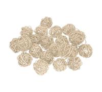 sourcing map 22 Pcs Wicker Rattan Balls, 1.6inch Wood Decorative Balls Vase Fillers for Centerpiece Bowl Orbs Fillers Tree Wedding Home Decor, Beige