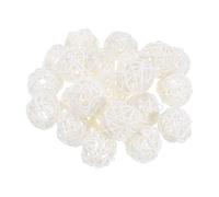 sourcing map 22 Pcs Wicker Rattan Balls, 1.6inch Wood Decorative Balls Vase Fillers for Centerpiece Bowl Orbs Fillers Tree Wedding Home Decor, White