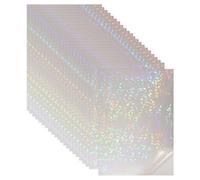 sourcing map 22 Sheets Holographic Sticker Paper, 8.3" x 11.7" Holographic Self-Adhesive A4 Transparent Waterproof Laminate Overlay Film for Photo Cards Scrapbook Decorations(Glass Sparkle)