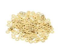 sourcing map 220 Pack Brass Flat Washer, M2 Copper Washers Crush Washer Kit Assortment, 2mm ID, 5mm OD, 0.4mm Thick for Bolts Screws Machinery Repair, Outdoor Construction