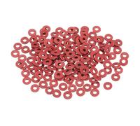 sourcing map 220 Pcs M2 Fiber Flat Washers, Insulation Plain Washer 2mm ID 6mm OD 0.8mm Thick Red Steel Paper Gaskets for Machinery Fastener Plumbing General Repair