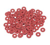 sourcing map 220 Pcs M3 Fiber Flat Washers, Insulation Plain Washer 3mm ID 10mm OD 0.5mm Thick Red Steel Paper Gaskets for Machinery Fastener Plumbing General Repair