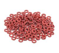sourcing map 220 Pcs M3 Fiber Flat Washers, Insulation Plain Washer 3mm ID 6mm OD 1.5mm Thick Red Steel Paper Washers for Machinery Fastener Plumbing General Repair