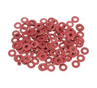 sourcing map 220 Pcs M3 Fiber Flat Washers, Insulation Plain Washer 3mm ID 8mm OD 0.5mm Thick Red Steel Paper Gaskets for Machinery Fastener Plumbing General Repair