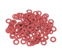 sourcing map 220 Pcs M5 Fiber Flat Washers, Insulation Plain Washer 5mm ID 10mm OD 0.5mm Thick Red Steel Paper Gaskets for Machinery Fastener Plumbing General Repair