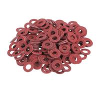 sourcing map 220 Pcs M5 Fiber Flat Washers, Insulation Plain Washer 5mm ID 10mm OD 1mm Thick Red Steel Paper Washers for Machinery Fastener Plumbing General Repair