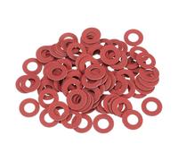 sourcing map 220 Pcs M8 Fiber Flat Washers, Insulation Plain Washer 8mm ID 16mm OD 1mm Thick Red Steel Paper Gaskets for Machinery Fastener Plumbing General Repair