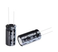 sourcing map 2200uF 50V 16x16mm Electrolytic Capacitor, Radial Leads Aluminum Capacitors for TV, LCD Monitor, VCD, 10Pcs