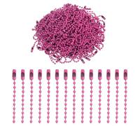 sourcing map 220pcs Metal Ball Bead Chain, 100mm Long Bead Connector Clasp Dog Tag Hanging Chain for Key Chains Tags Craft Projects Jewelry Making, Rose Red