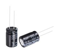 sourcing map 220uF 100V 13x21mm Electrolytic Capacitor, Radial Leads Aluminum Capacitors for TVs, LCD Monitor, VCD, 10Pcs